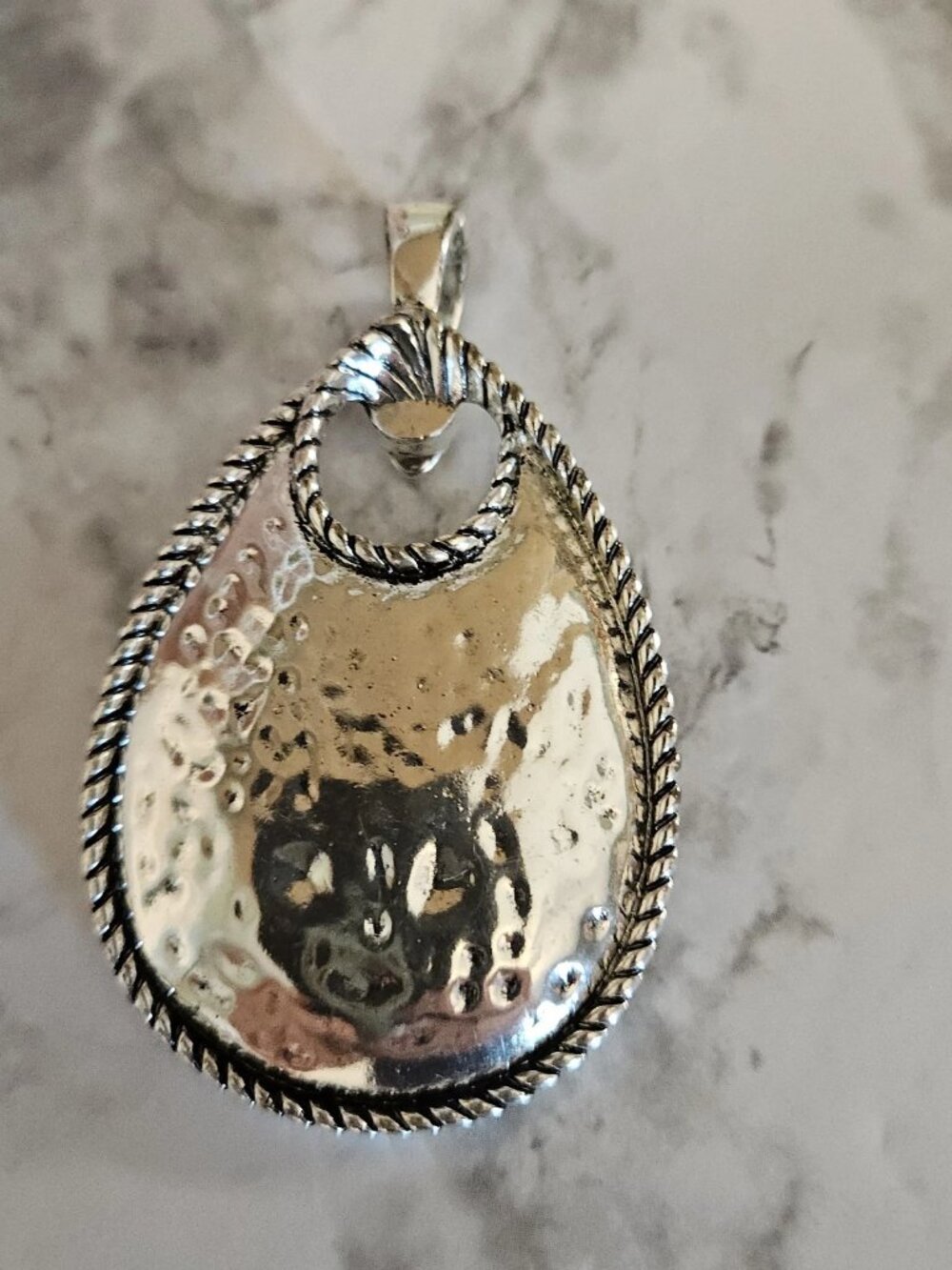 Pendant for Necklace silver toned  large